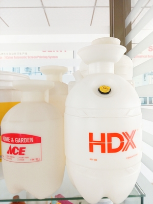 3-8L 35 पीसी/मिन स्वचालित प्लास्टिक गोल बाल्टी यूवी स्क्रीन प्रिंटिंग मशीन