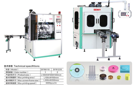 2 स्टेशन 50pcs/Min स्वचालित स्क्रीन प्रिंटिंग उपकरण 100x100 मिमी कैप के लिए