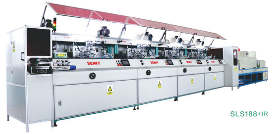 5 स्टेशन 6000pcs/Hr बोतल स्क्रीन प्रिंटिंग उपकरण 300x250mm
